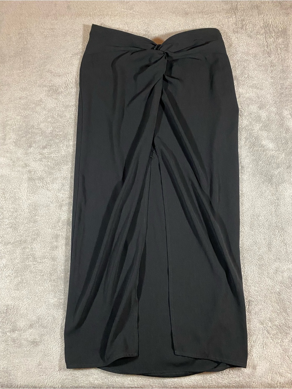 Black Twist-Front Maxi Skirt